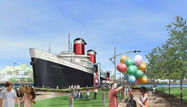 Rendering of SS United States by CREATE Architecture & Design