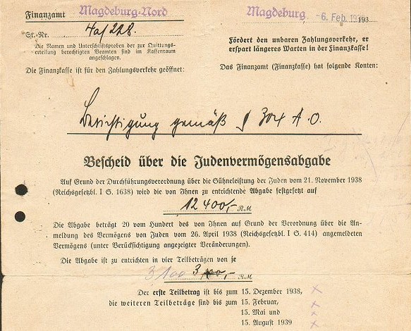 Post  Kristallnacht Document
