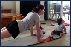 Mary & Grace doing Yoga