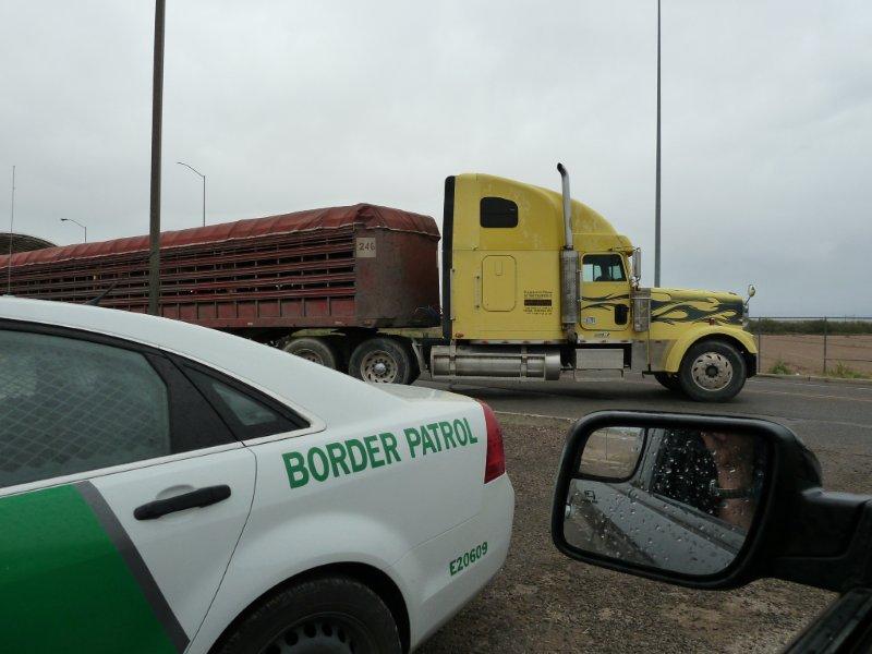 truck turned around at border
