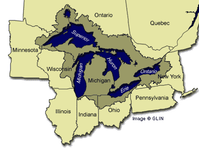 Great Lakes with surrounding states