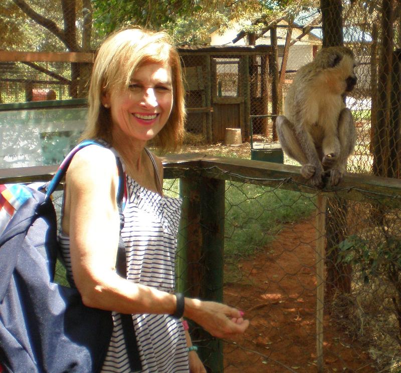 Jodi feeding monkey