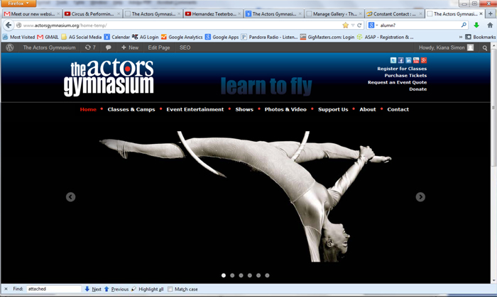 Screen Capture of AG's New Website