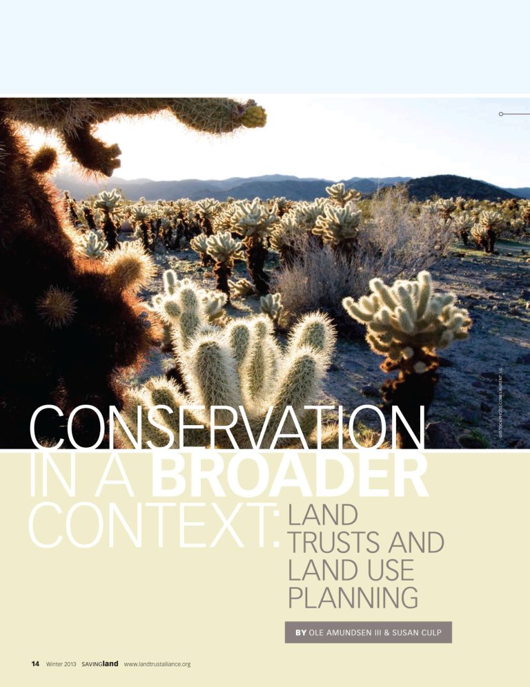 Land Trust Article Cover - Susan Culp 2012