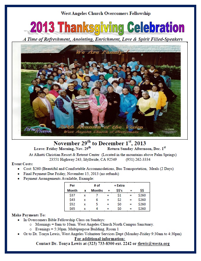 2013 Thanksgiving Retreat flyer