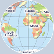 mapof world globe