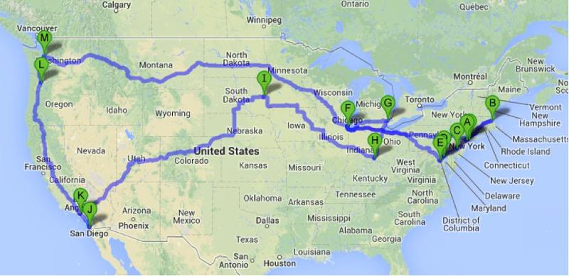 Schuller tour map
