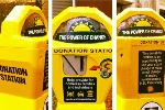 Yellow parking meters