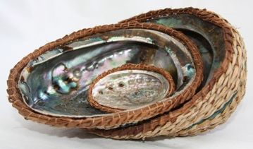 Basket with abalone