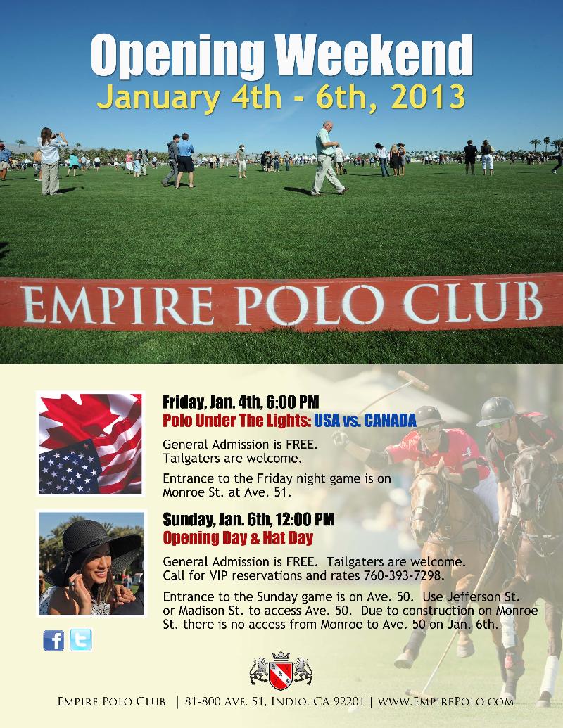 Empire Kicks Off Opening Weekend with CANADA vs. USA Polo Match