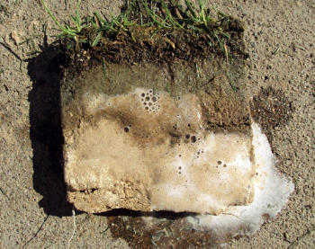 Calcareous soil reacts to acid