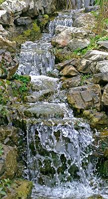 A waterfall  garden feature