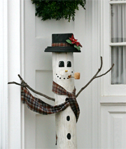 Fence post snowman