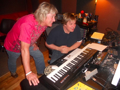 John Schlitt and Dan Needham in studio