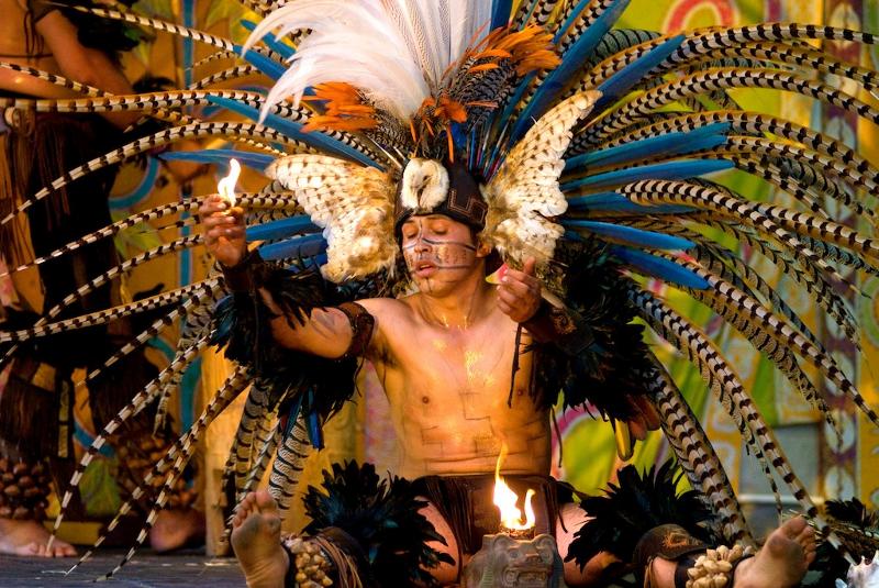 Aztec dancer fire