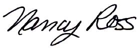 Nancy Ross signature
