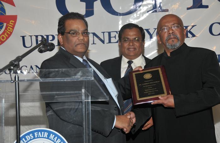 GOPIO Upper New York 3rd Anniversary - Dr. Clem Seecharan receives plaque.