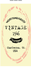 Vintage 1946 verticle label tan