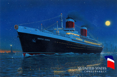 The SS United States circa 1955 by George Gaadt