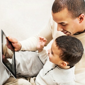 Dad and Son with Tablet PC