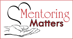 Mentoring Matters logo with heart and palm holding logo up