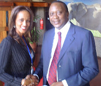 Ms. Sophia Bekele with H.E.Uhuru Kenyatta