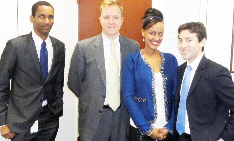 Sophia Bekele with Congressional Staffers in Washington DC