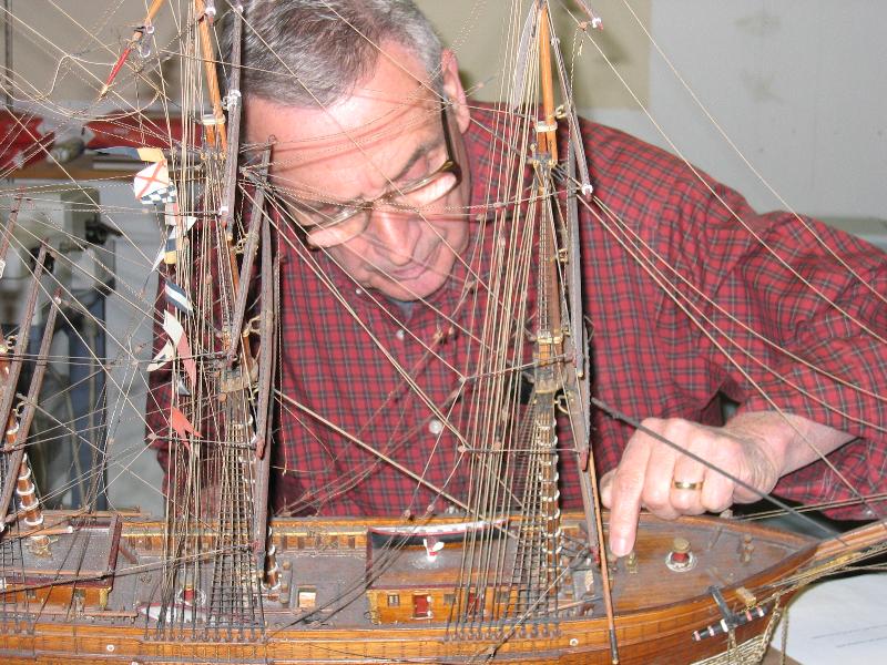 Charlie Cook examining the CHARLOTTE